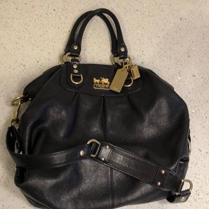Coach black leather handbag